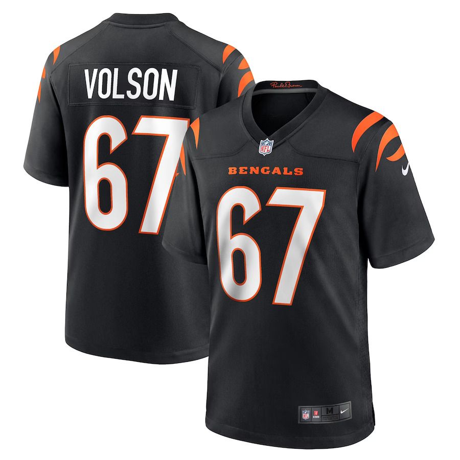 Men Cincinnati Bengals 67 Cordell Volson Nike Black Game Player NFL Jersey